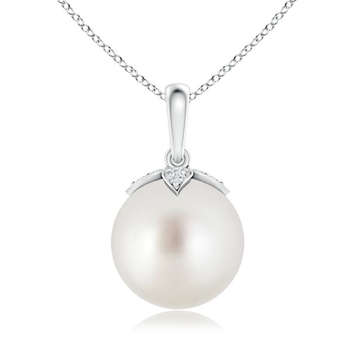 AAA - South Sea Cultured Pearl / 7.26 CT / 14 KT White Gold