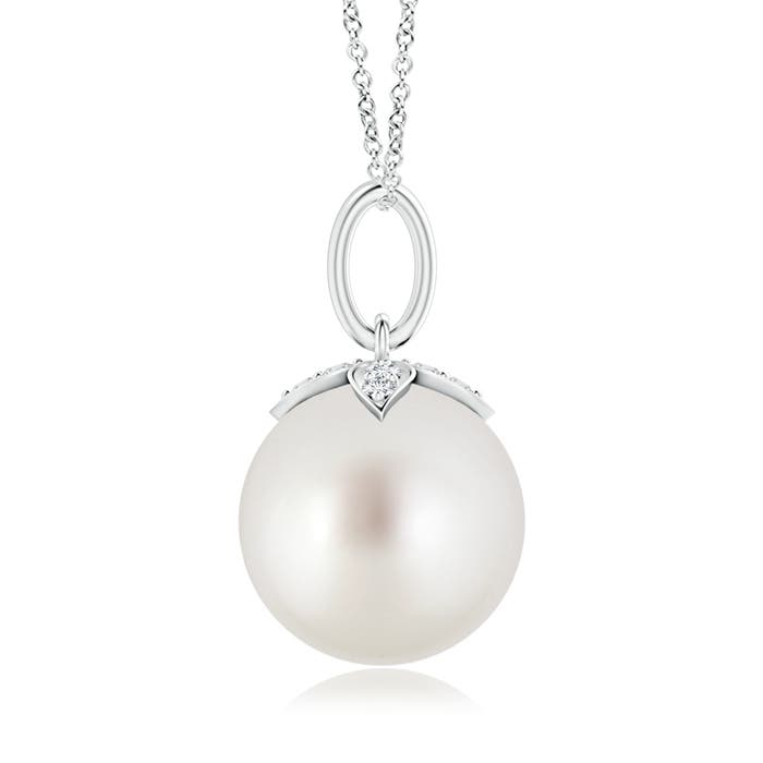 AAA - South Sea Cultured Pearl / 7.26 CT / 14 KT White Gold