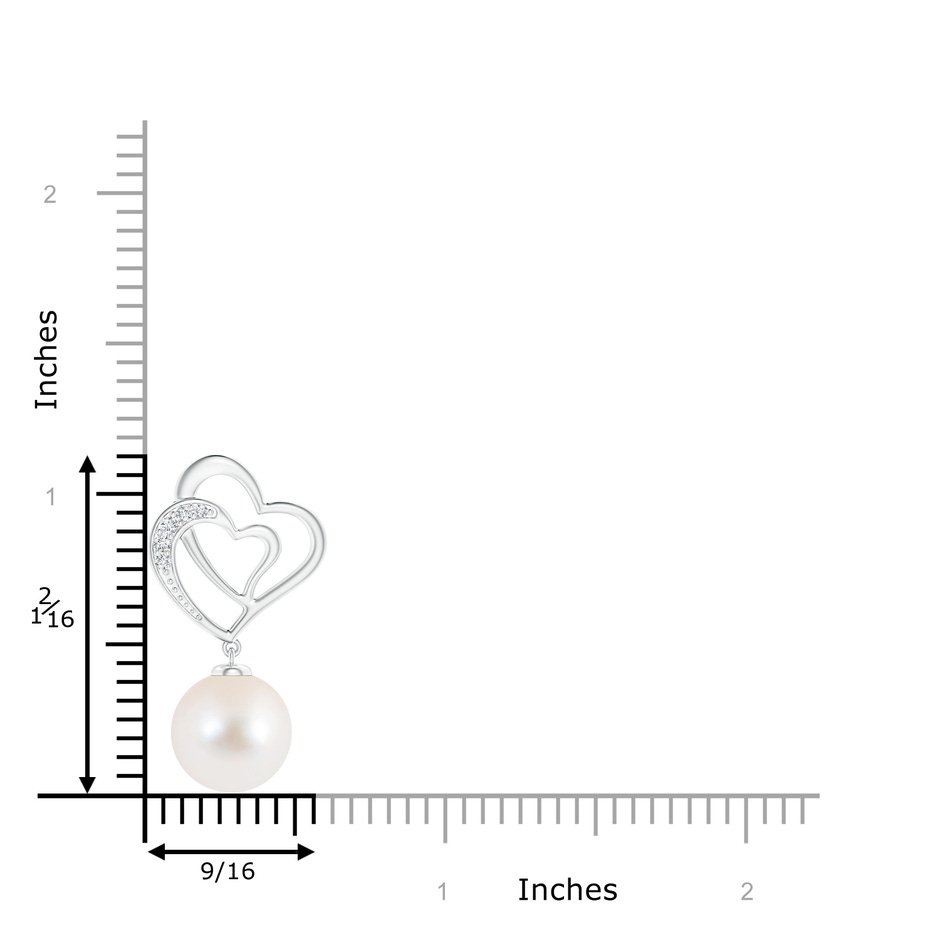 10mm AAA Freshwater Pearl Entwined Heart Pendant in White Gold product image