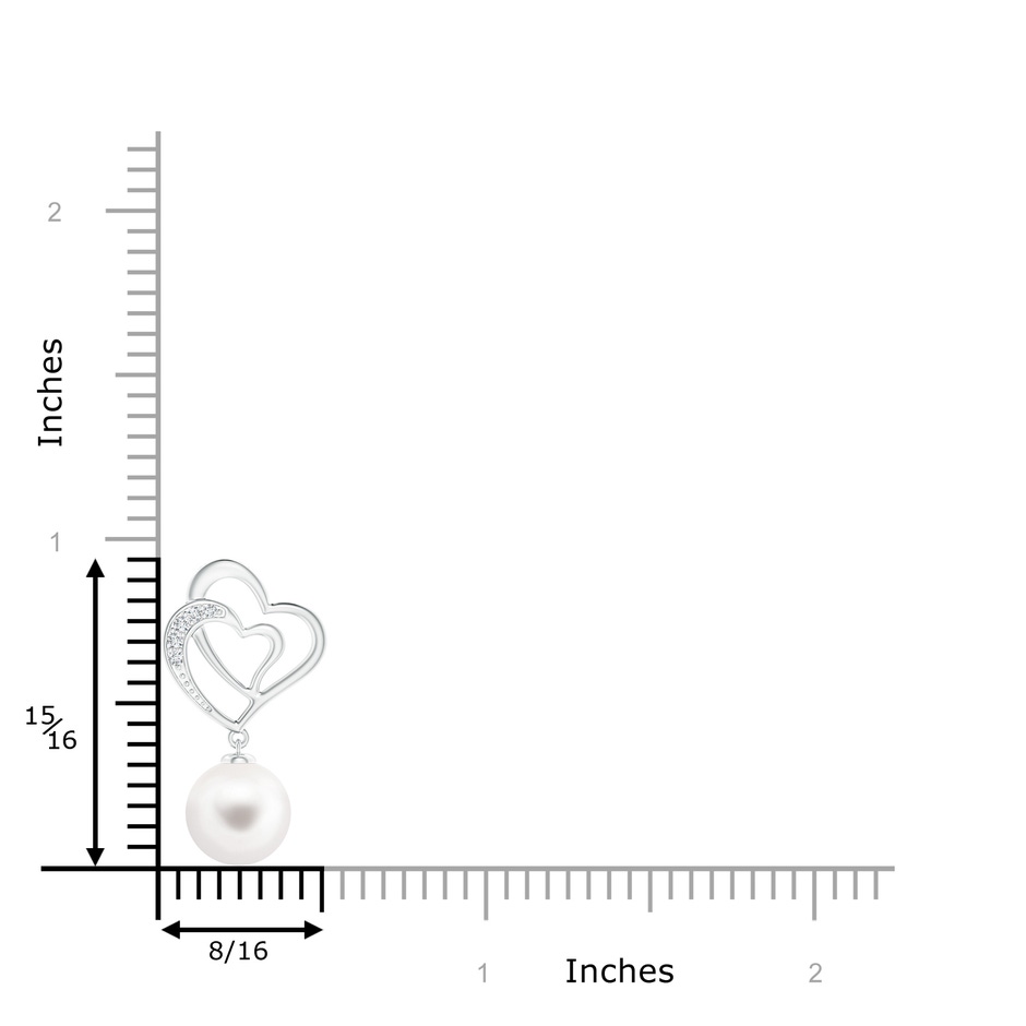 8mm AA Freshwater Pearl Entwined Heart Pendant in 10K White Gold product image
