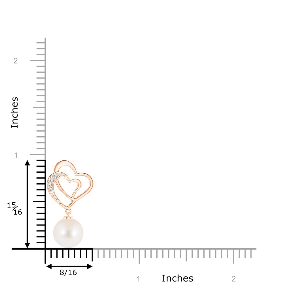 8mm AAA Freshwater Pearl Entwined Heart Pendant in 9K Rose Gold product image