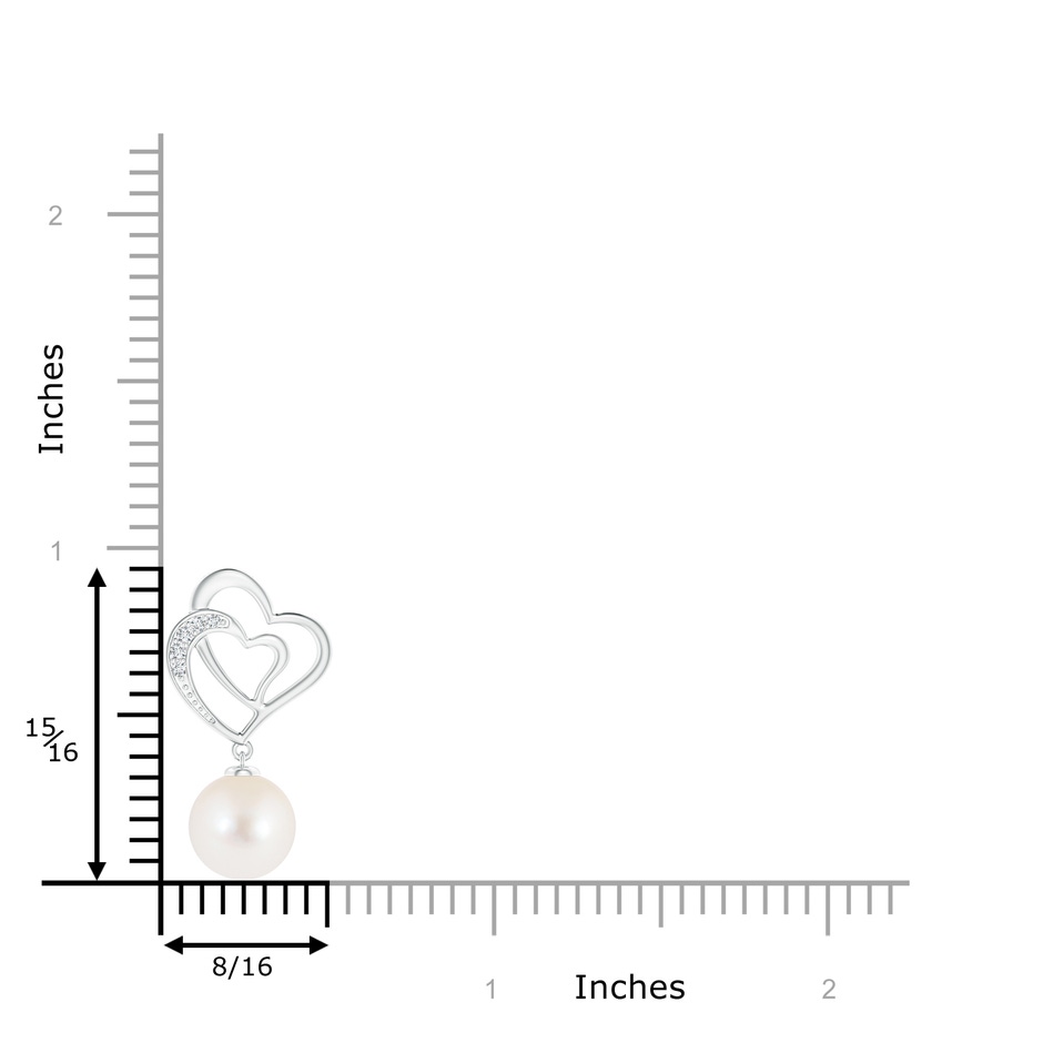 8mm AAA Freshwater Pearl Entwined Heart Pendant in White Gold product image
