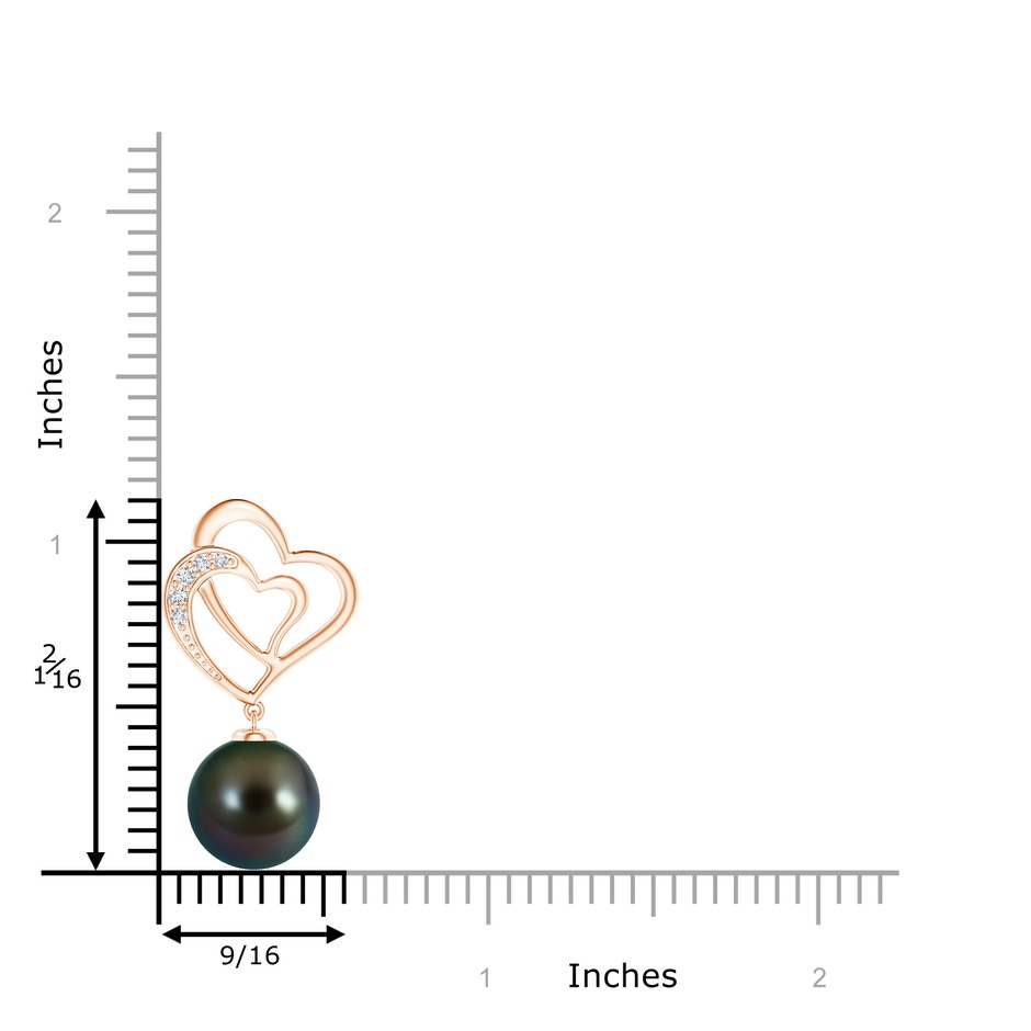10mm AAAA Tahitian Pearl Entwined Heart Pendant in Rose Gold product image