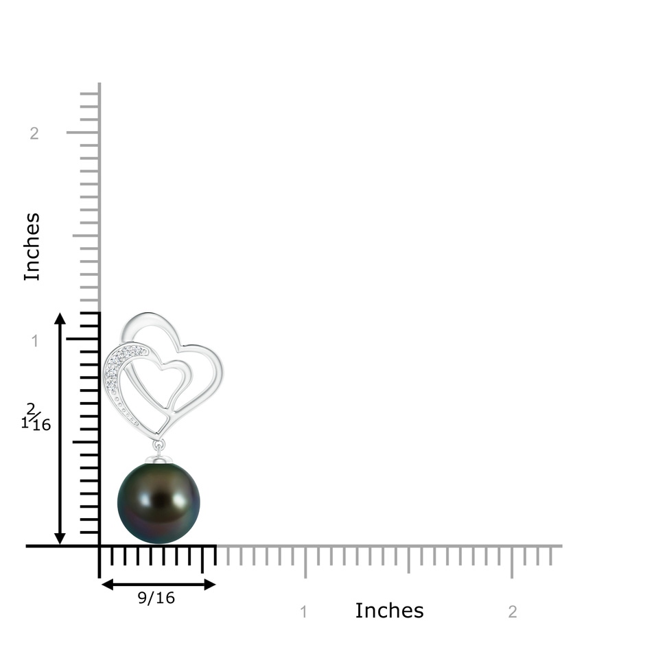 10mm AAAA Tahitian Pearl Entwined Heart Pendant in S999 Silver product image