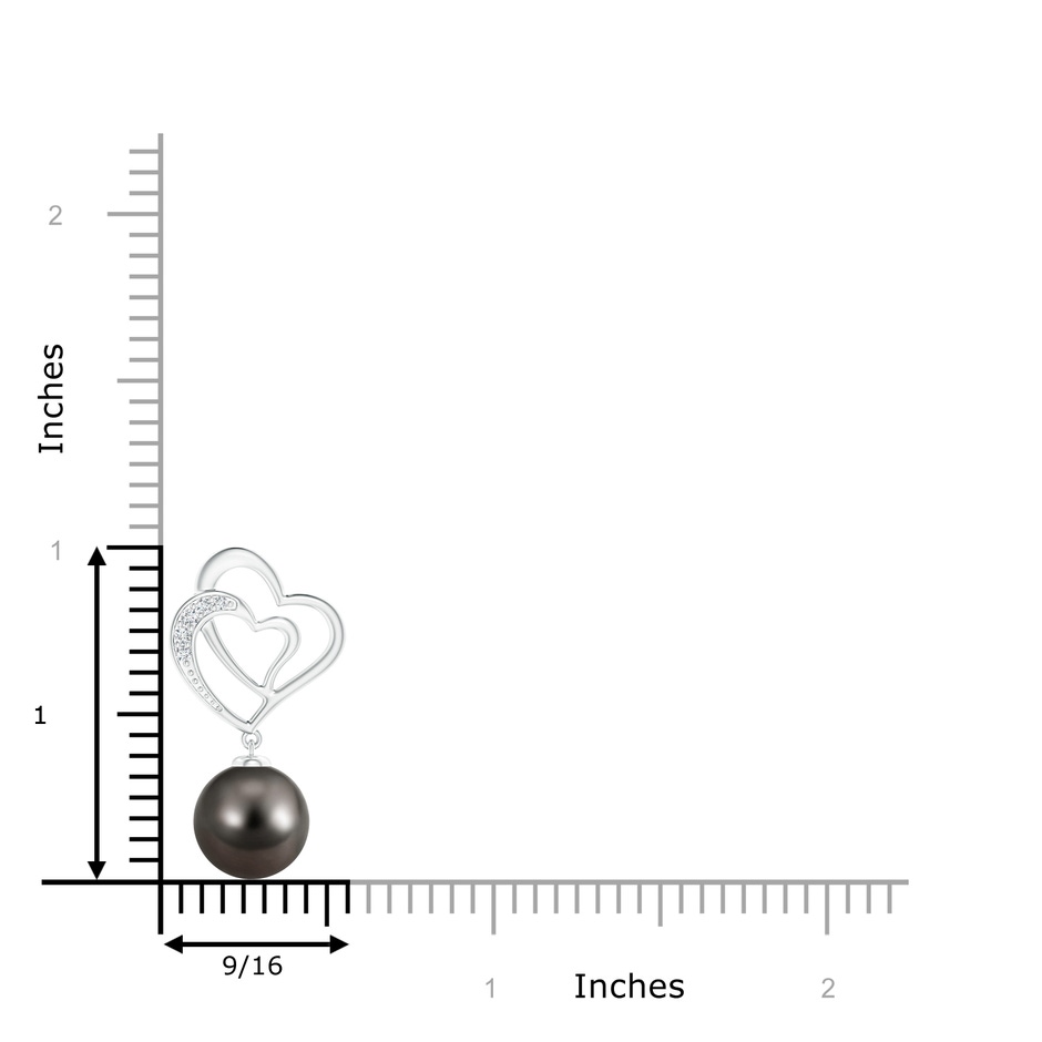 9mm AAA Tahitian Pearl Entwined Heart Pendant in S999 Silver product image