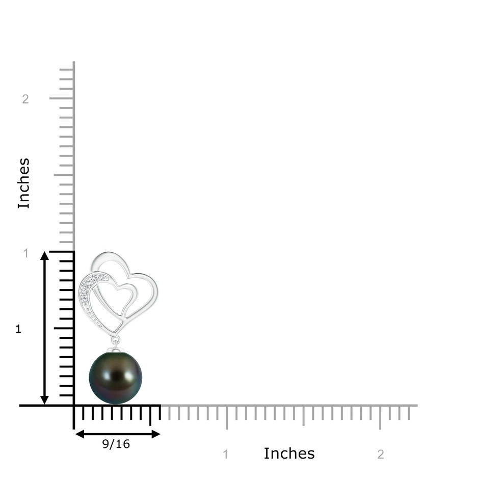 9mm AAAA Tahitian Pearl Entwined Heart Pendant in S999 Silver product image