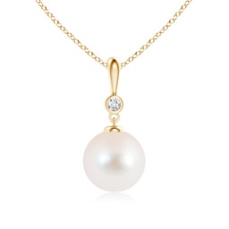 Drop Yellow Gold Freshwater Pearl Necklaces & Pendants