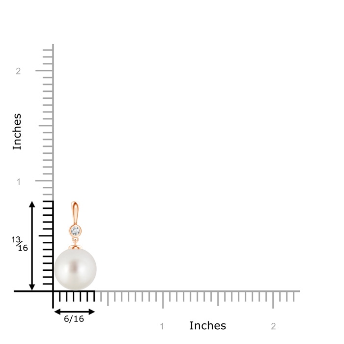 10mm AAA Classic South Sea Pearl Drop Pendant with Diamond in Rose Gold product image