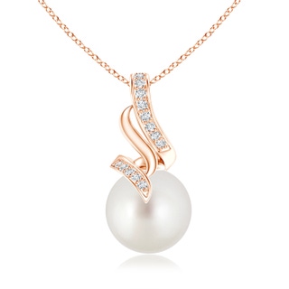 10mm AAA South Sea Cultured Pearl Pendant with Diamond Loop Bale in Rose Gold