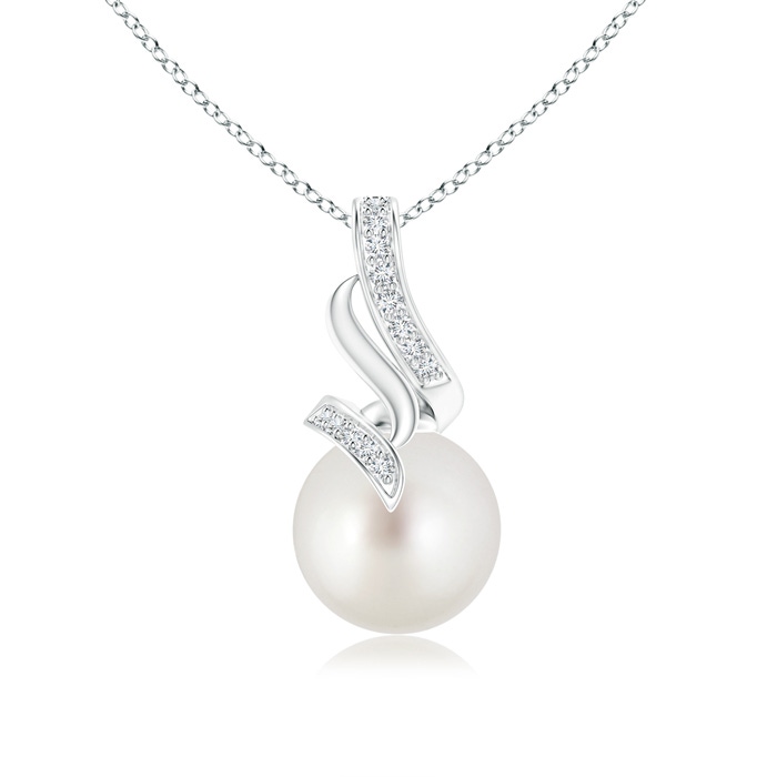 9mm AAA South Sea Cultured Pearl Pendant with Diamond Loop Bale in White Gold