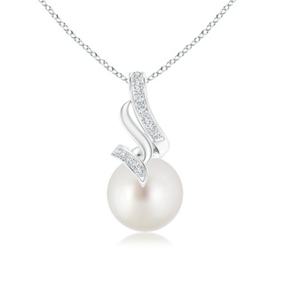 9mm AAA South Sea Cultured Pearl Pendant with Diamond Loop Bale in White Gold