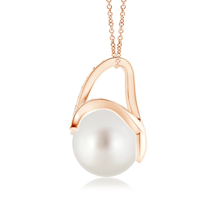 AAA - South Sea Cultured Pearl / 5.34 CT / 14 KT Rose Gold