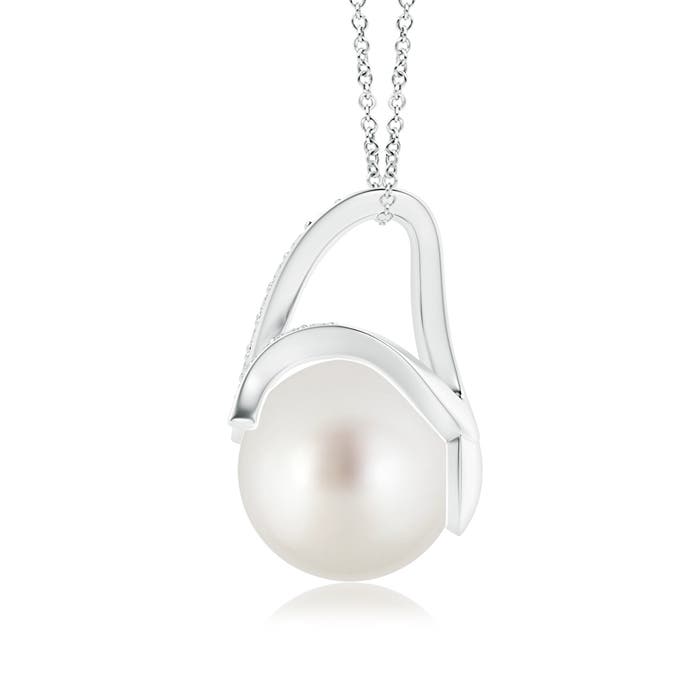 AAA - South Sea Cultured Pearl / 5.34 CT / 14 KT White Gold