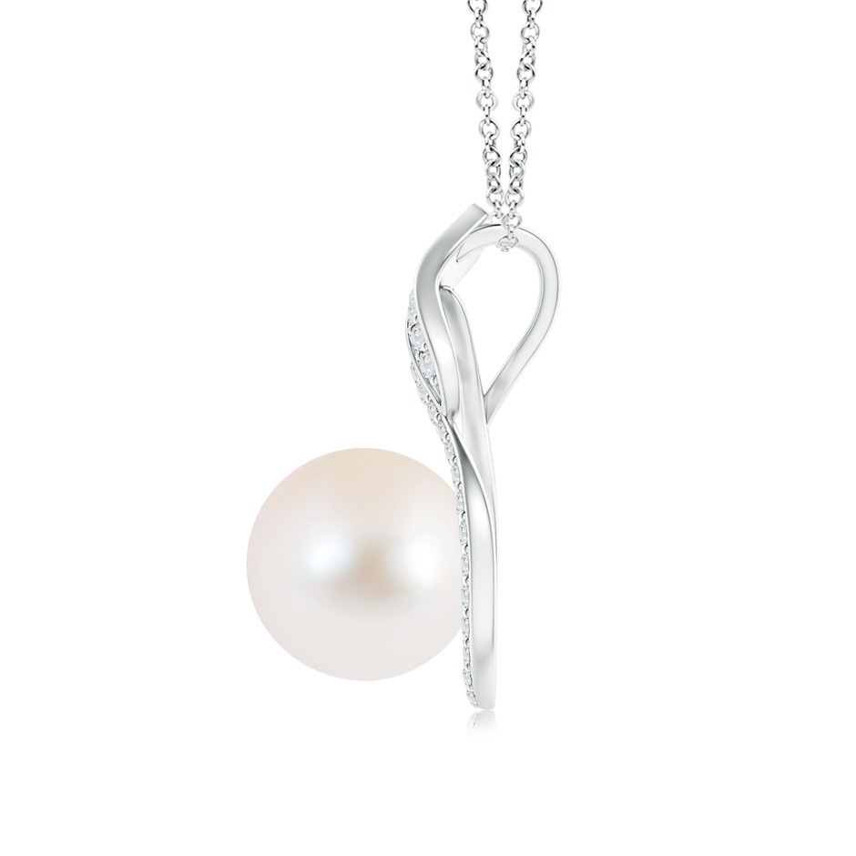 9mm AAA Freshwater Pearl Swirl Pendant with Diamonds in S999 Silver product image