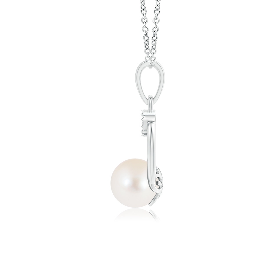 8mm AAA Freshwater Cultured Pearl Pendant with Illusion Diamond in White Gold product image