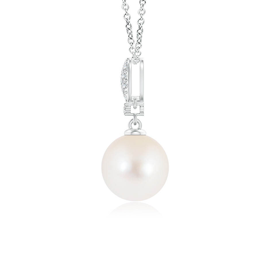 8mm AAA Freshwater Cultured Pearl Pendant with Diamond Studded Bale in White Gold product image