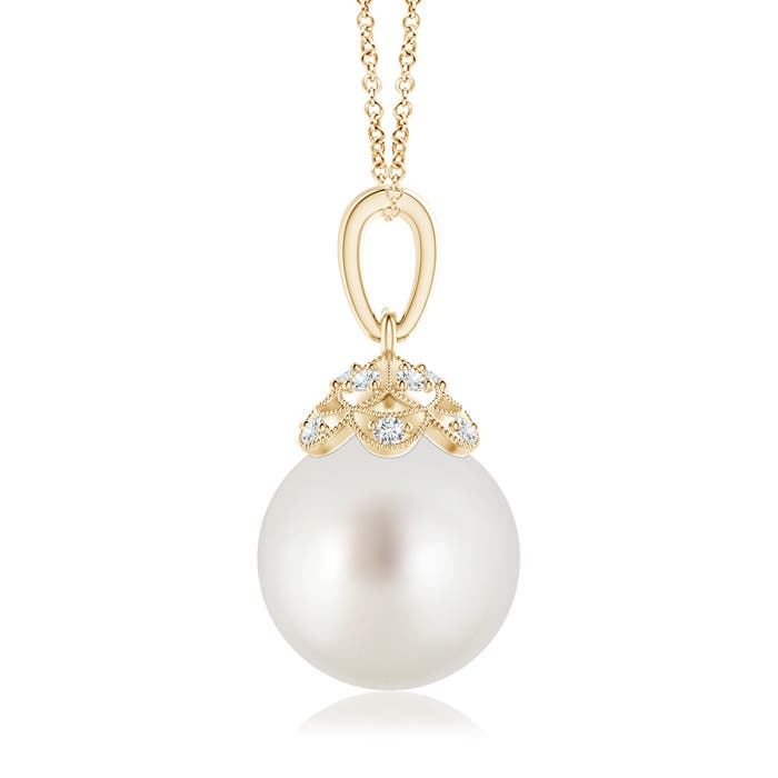 AAA - South Sea Cultured Pearl / 7.3 CT / 14 KT Yellow Gold