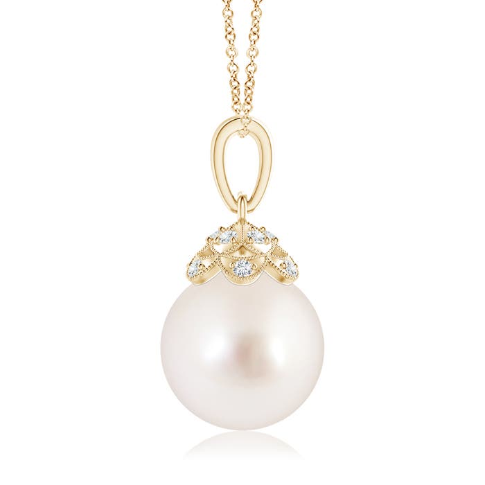 AAAA - South Sea Cultured Pearl / 7.3 CT / 14 KT Yellow Gold