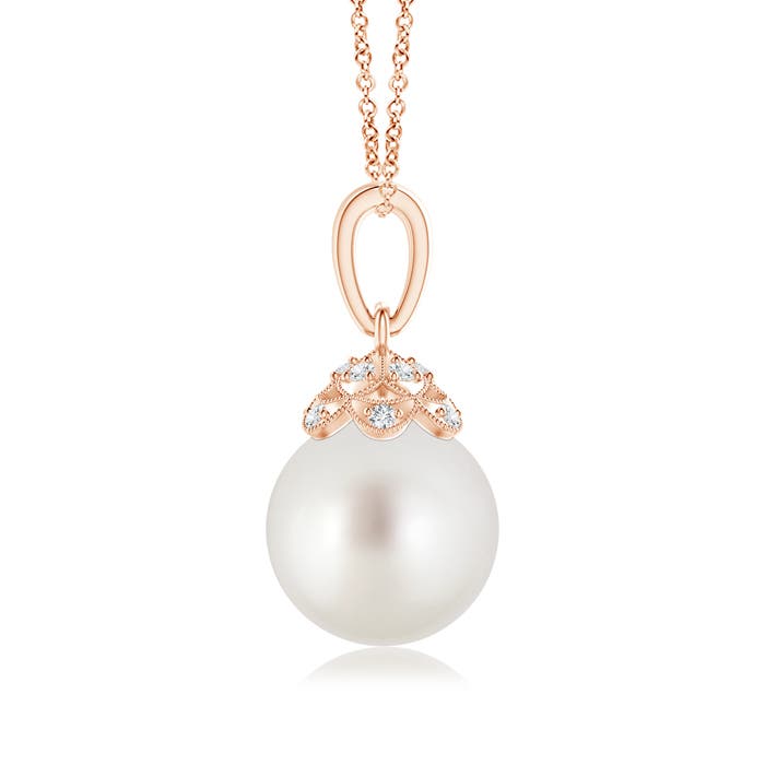 AAA - South Sea Cultured Pearl / 5.32 CT / 14 KT Rose Gold