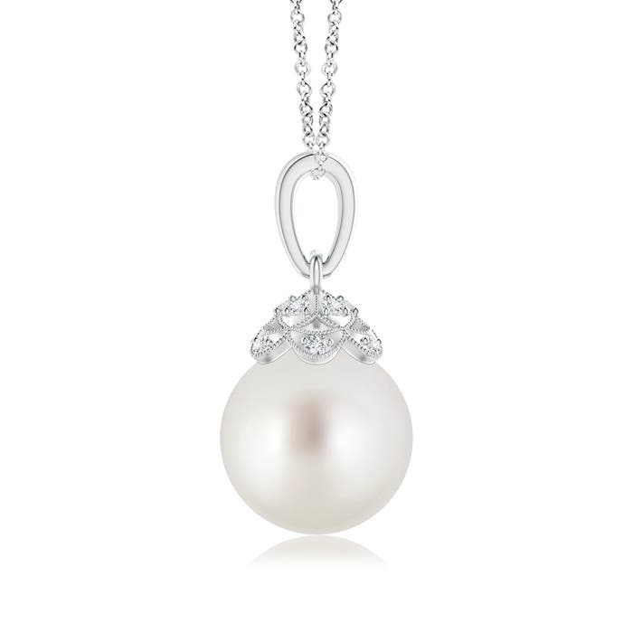 AAA - South Sea Cultured Pearl / 5.32 CT / 14 KT White Gold