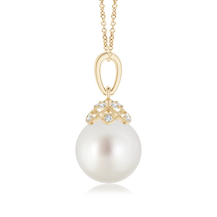 AAA - South Sea Cultured Pearl / 5.32 CT / 14 KT Yellow Gold