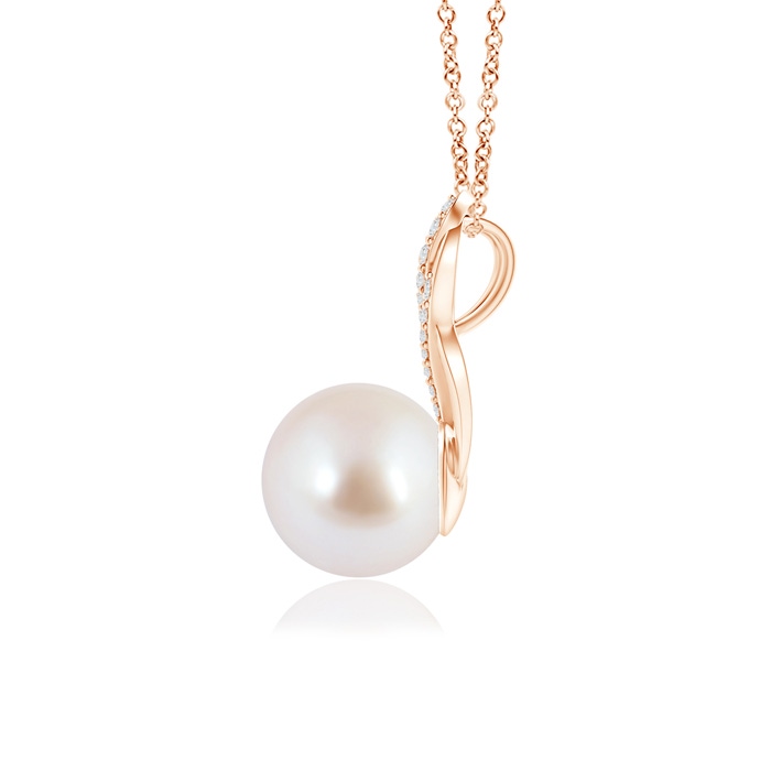 8mm AAA Akoya Cultured Pearl Drop Pendant with Infinity Swirl in Rose Gold product image