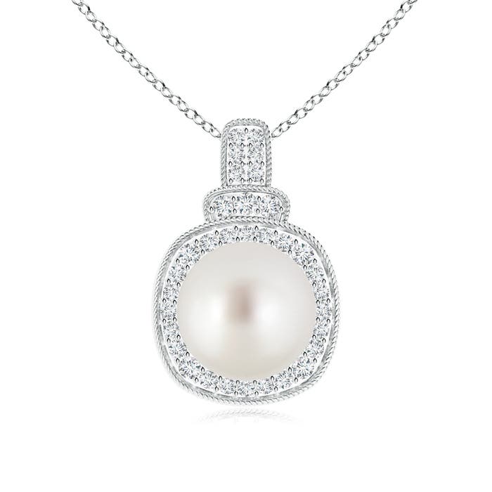 AAA - South Sea Cultured Pearl / 5.49 CT / 14 KT White Gold