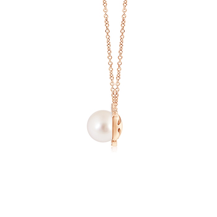 10mm AAAA South Sea Pearl Bypass Pendant with Diamond Accents in Rose Gold product image
