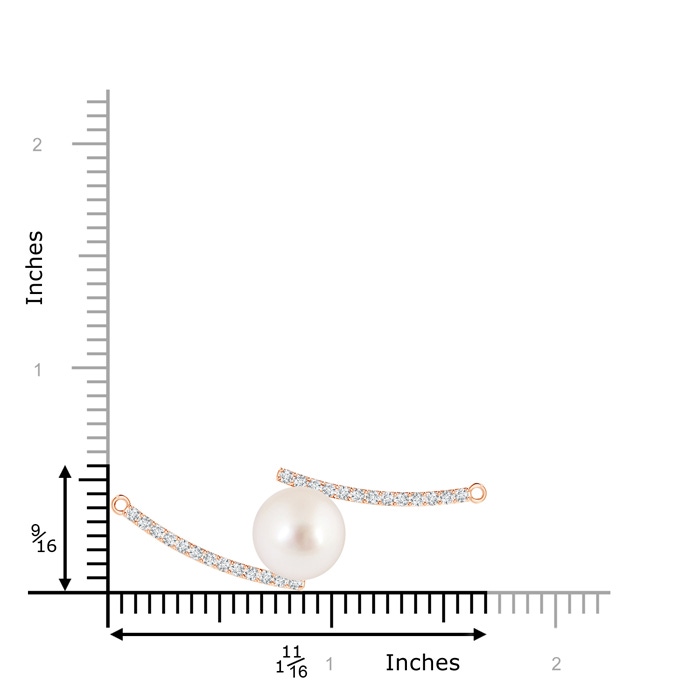 10mm AAAA South Sea Pearl Bypass Pendant with Diamond Accents in Rose Gold product image