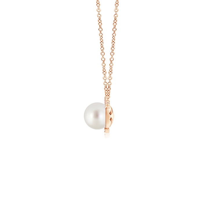 9mm AAA South Sea Pearl Bypass Pendant with Diamond Accents in Rose Gold product image
