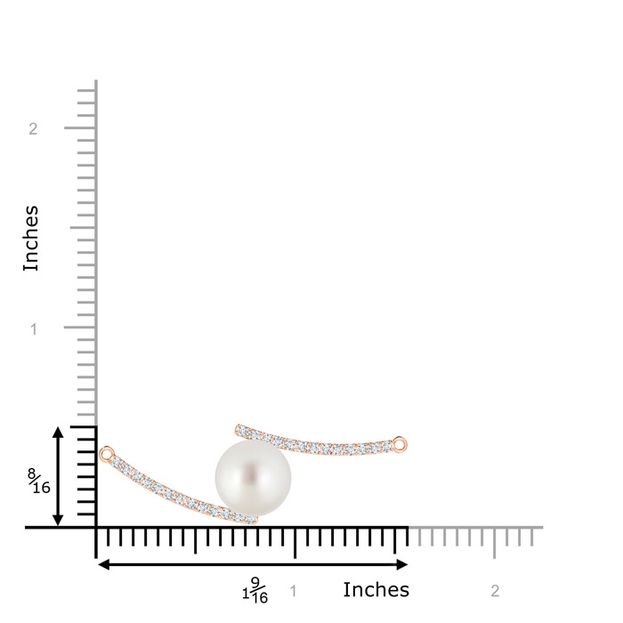 9mm AAA South Sea Pearl Bypass Pendant with Diamond Accents in Rose Gold product image