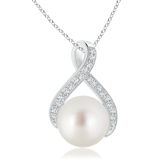 AAA - South Sea Cultured Pearl / 7.36 CT / 14 KT White Gold