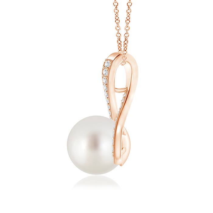 AAA - South Sea Cultured Pearl / 5.37 CT / 14 KT Rose Gold