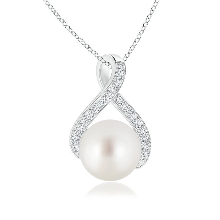 AAA - South Sea Cultured Pearl / 5.37 CT / 14 KT White Gold