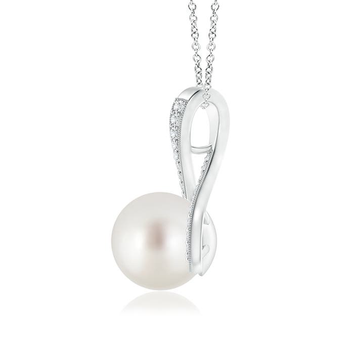 AAA - South Sea Cultured Pearl / 5.37 CT / 14 KT White Gold