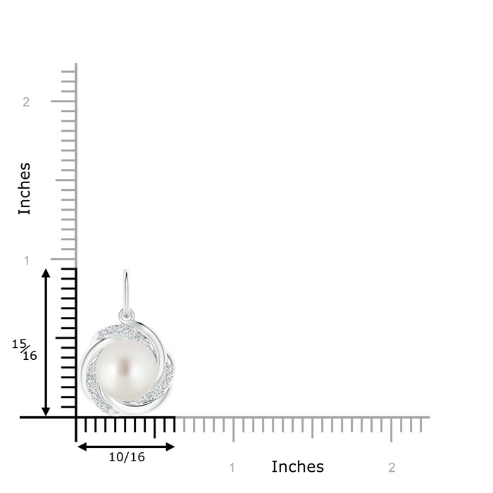 10mm AAA South Sea Pearl Overlapping Halo Pendant in White Gold product image