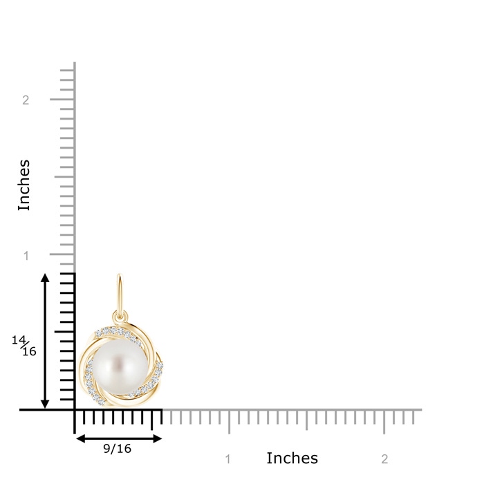 9mm AAA South Sea Pearl Overlapping Halo Pendant in Yellow Gold product image