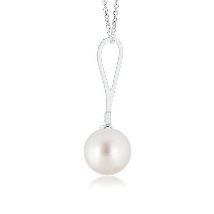 9mm AAA South Sea Cultured Pearl Pendant with Long Diamond Bale in White Gold product image