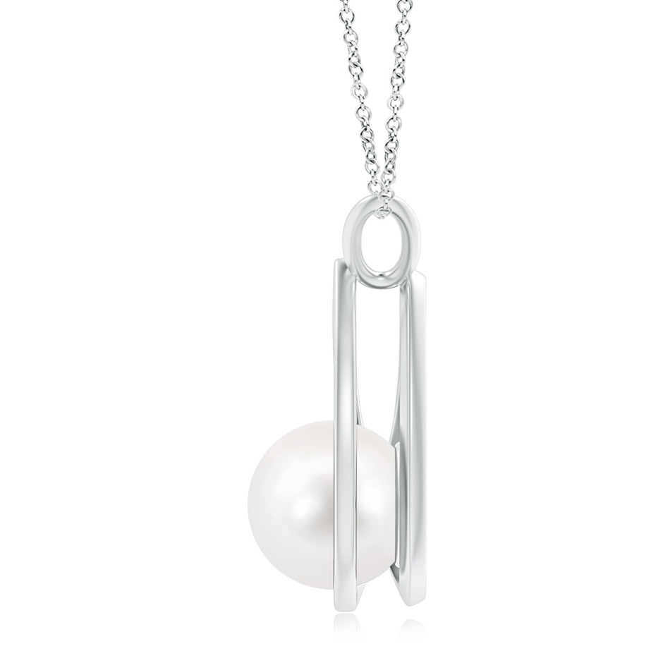 10mm AA Solitaire Freshwater Pearl V-Bale Drop Pendant in S999 Silver product image