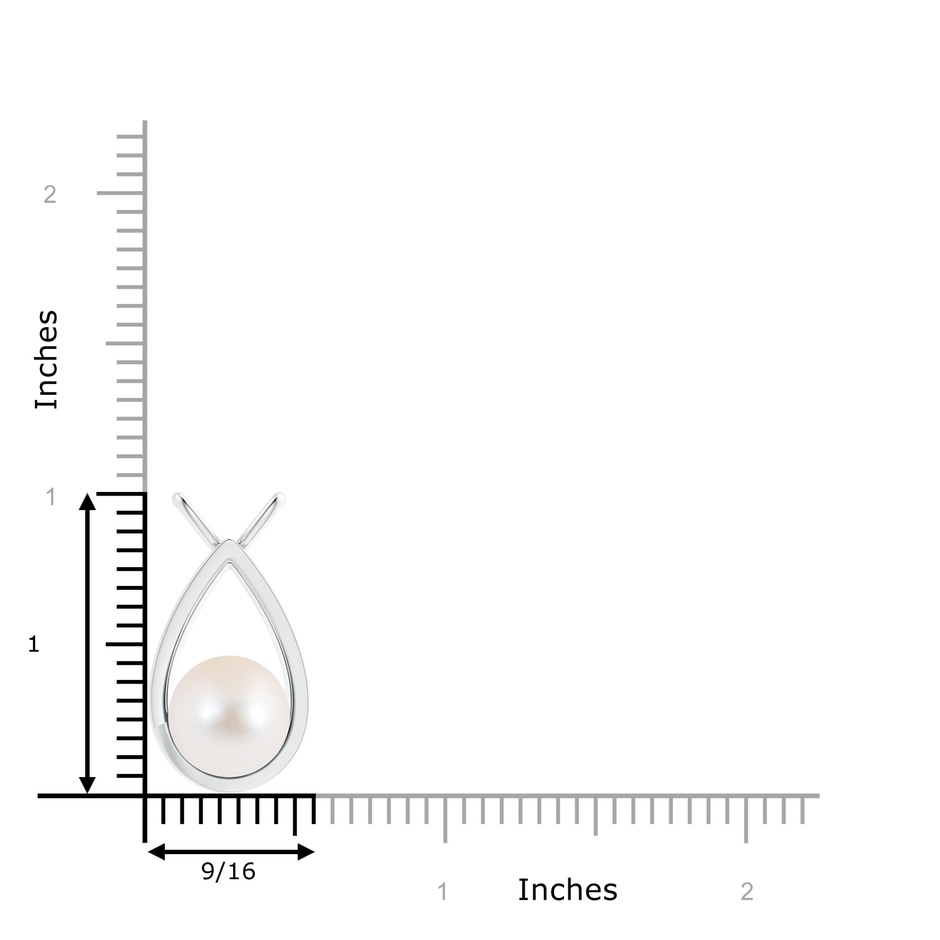 10mm AAA Solitaire Freshwater Pearl V-Bale Drop Pendant in S999 Silver product image