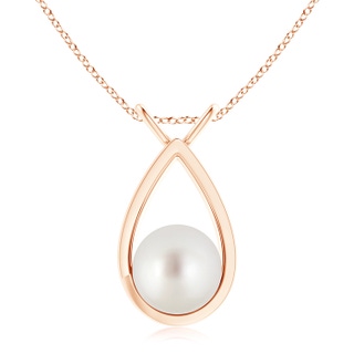 10mm AAA Solitaire South Sea Pearl V-Bale Drop Pendant in Rose Gold