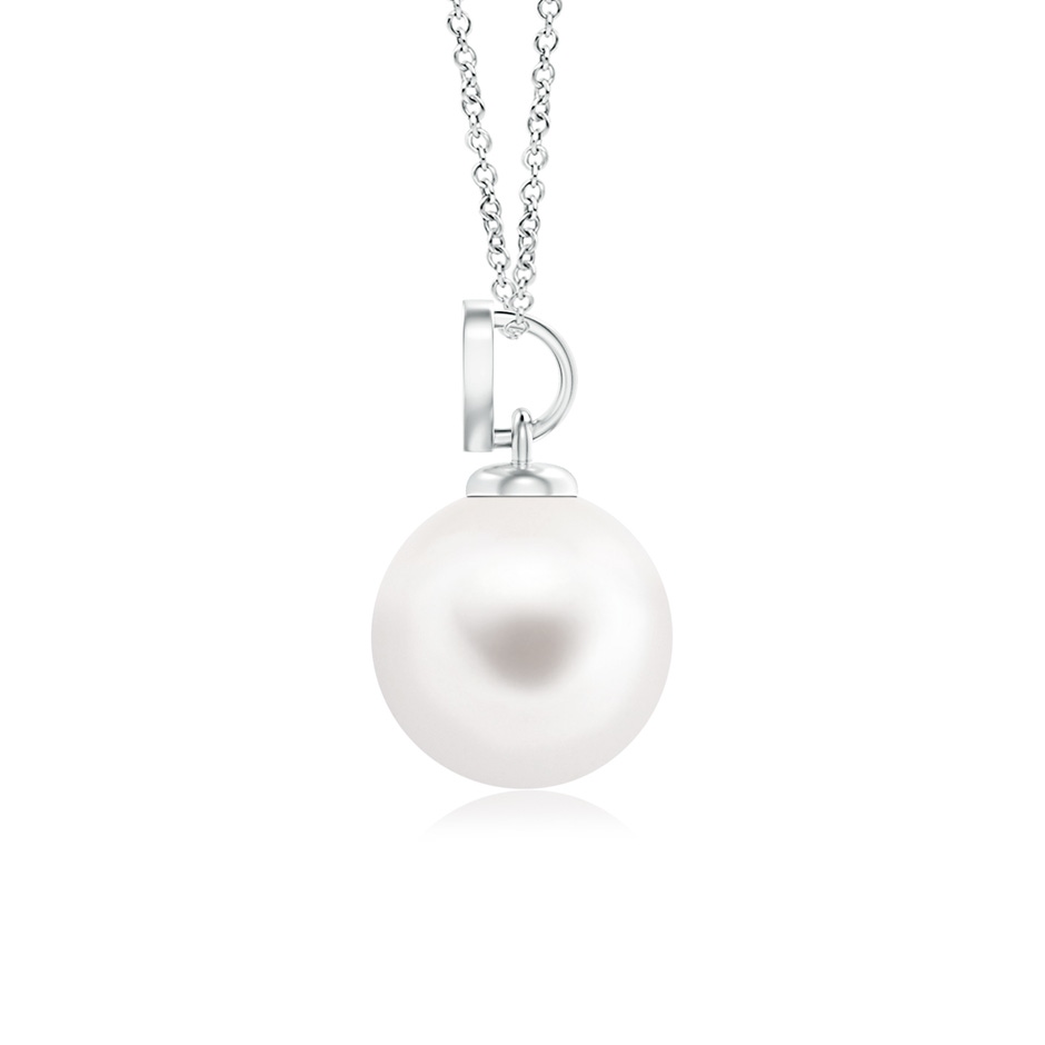 7mm AA Freshwater Pearl Pendant with Heart-Shaped Bale in White Gold product image