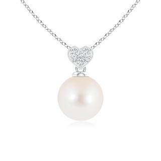 7mm AAA Freshwater Pearl Pendant with Heart-Shaped Bale in S999 Silver