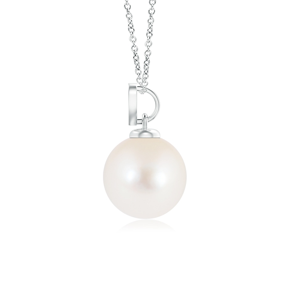 7mm AAA Freshwater Pearl Pendant with Heart-Shaped Bale in S999 Silver product image
