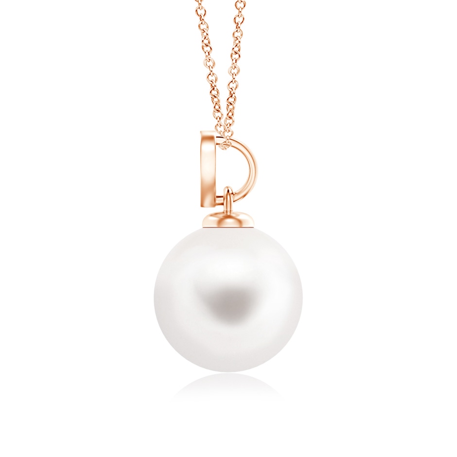 8mm AA Freshwater Pearl Pendant with Heart-Shaped Bale in Rose Gold product image