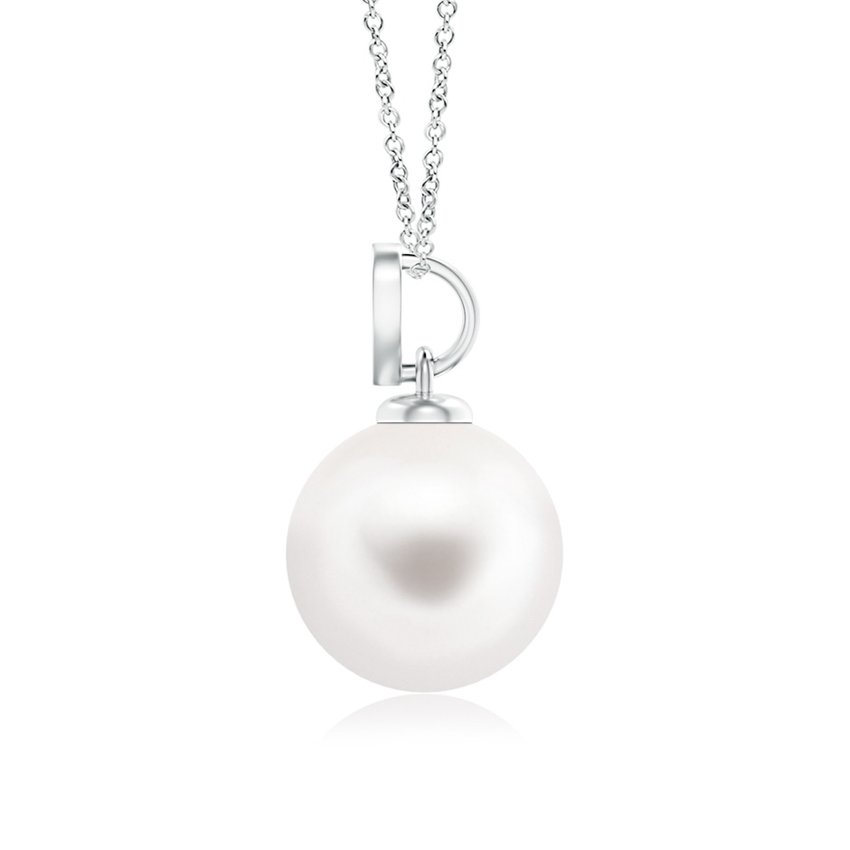 8mm AA Freshwater Pearl Pendant with Heart-Shaped Bale in White Gold product image