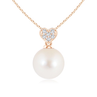 8mm AAA Freshwater Pearl Pendant with Heart-Shaped Bale in Rose Gold