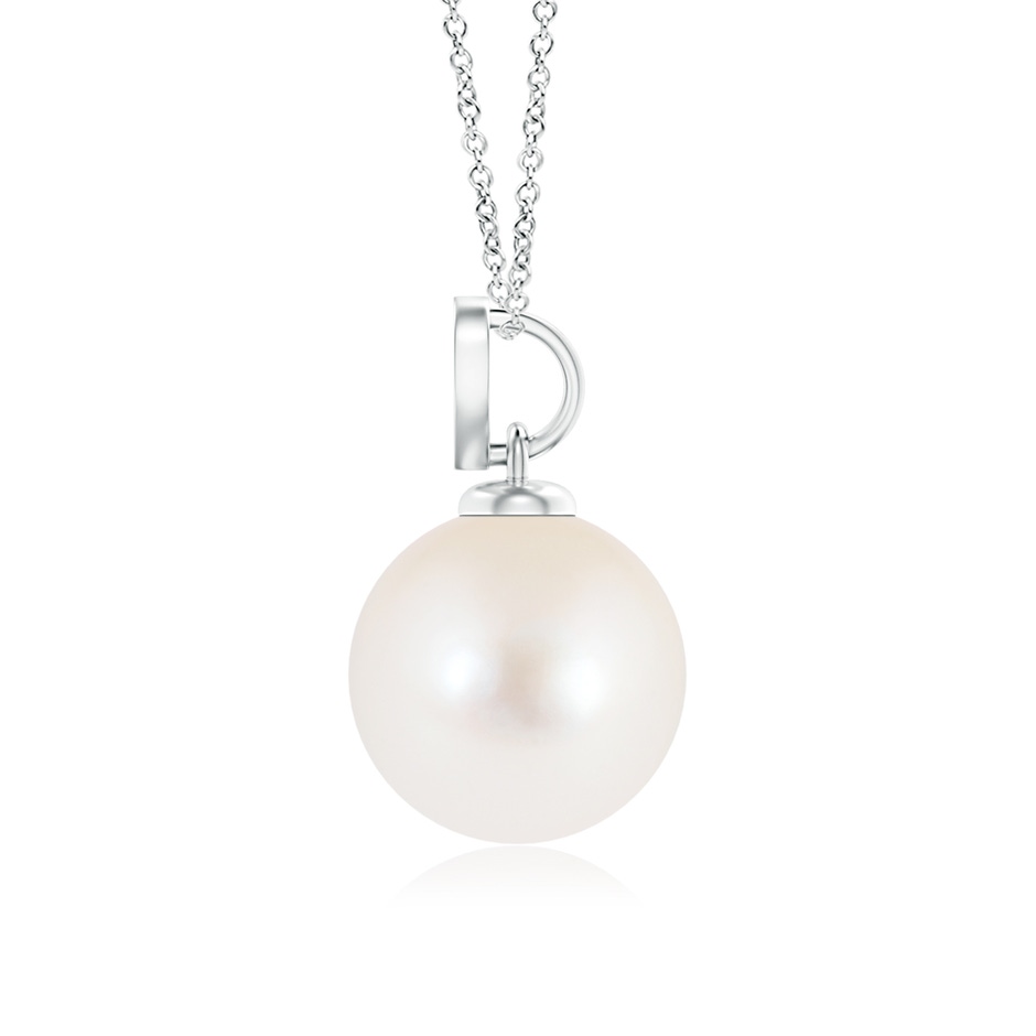 8mm AAA Freshwater Pearl Pendant with Heart-Shaped Bale in White Gold product image