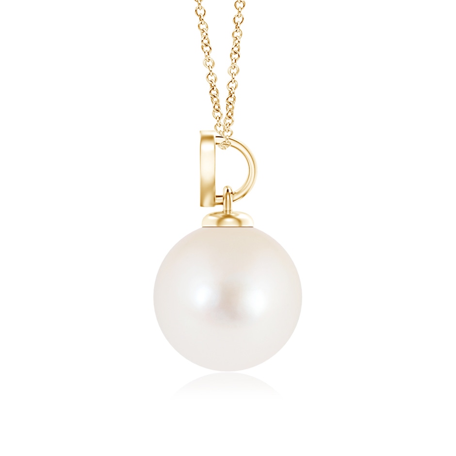 8mm AAA Freshwater Pearl Pendant with Heart-Shaped Bale in Yellow Gold product image