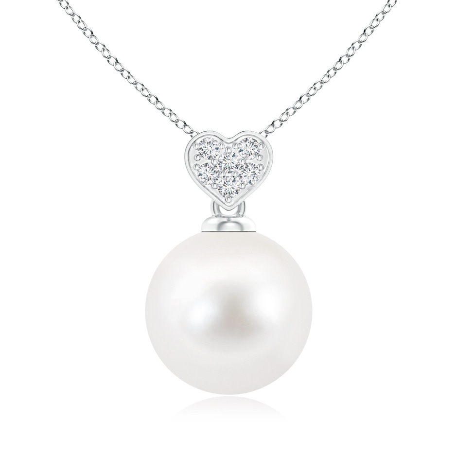 9mm AA Freshwater Pearl Pendant with Heart-Shaped Bale in White Gold 